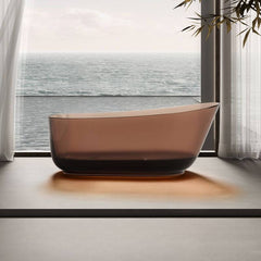 Casual Resin Oval Freestanding Bathtub with Single Slipper Soaking Bathtubs
