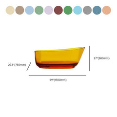 Casual Resin Oval Freestanding Bathtub with Single Slipper Soaking Bathtubs