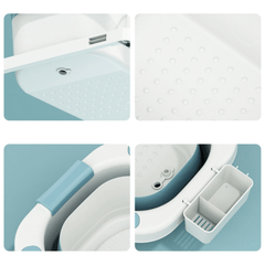 Modern Foldable Bath Tub for Adults - Space-Saving Design with Insulation Lid