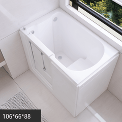Space-Saving Side-Opening Walk-In Bath for Seniors and Mobility Aid