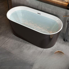 Ink Freestanding Bathtub with Roll Top, Oval Shape, Contemporary Style, Polymethyl Methacrylate (pmma) Material, and Soaking Bath Therapy, 47"L x 26"W x 23"H Bathtubs