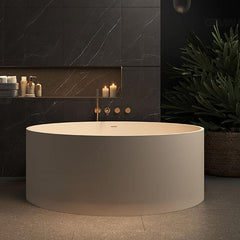 Ink Orbicular Freestanding Bathtub with Roll Top, Casual Style & Soaking Therapy, 51"L x 51"W x 22"H Bathtubs