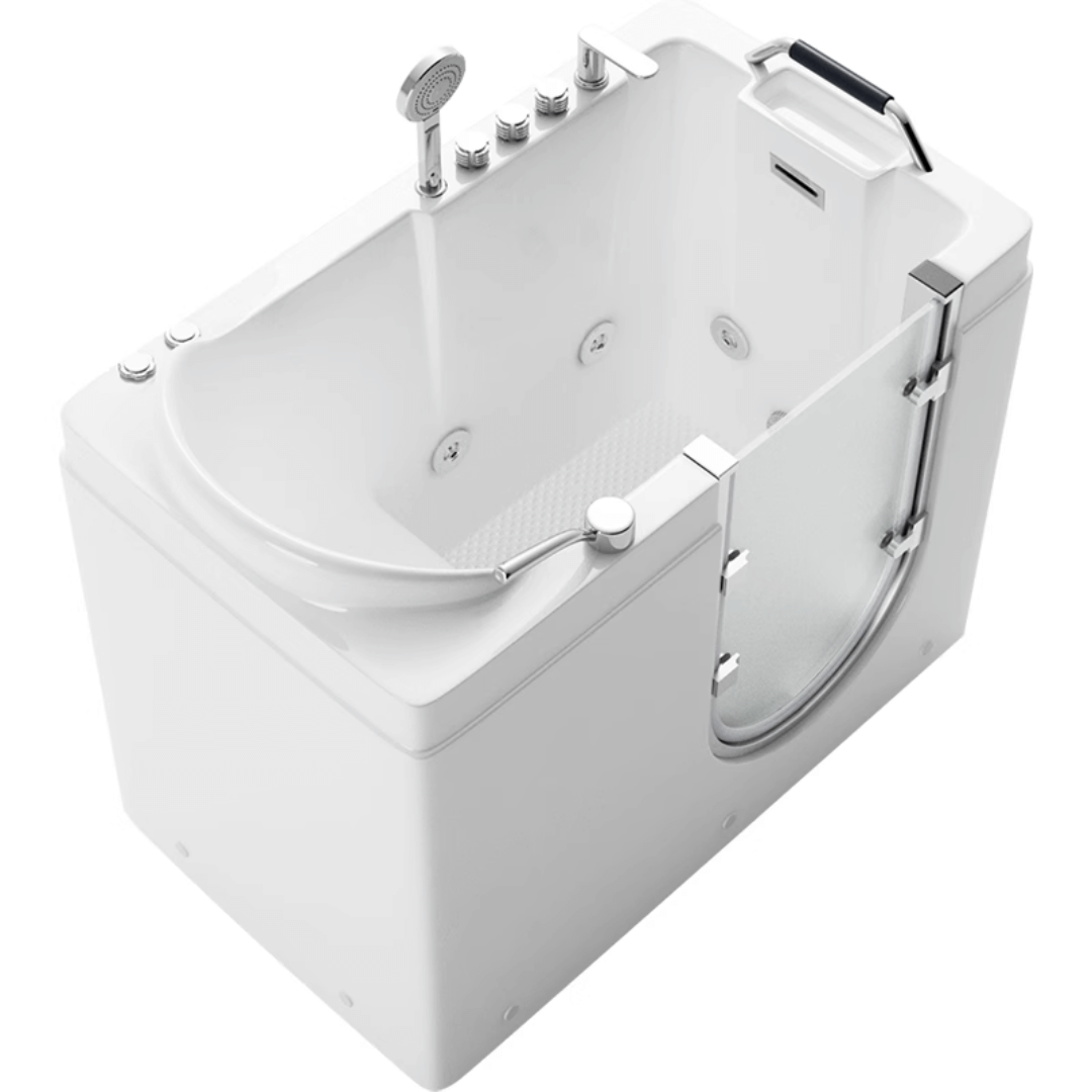 Ergonomic Walk-In Bathtub with External Door and Deep Soak for Elderly Comfort