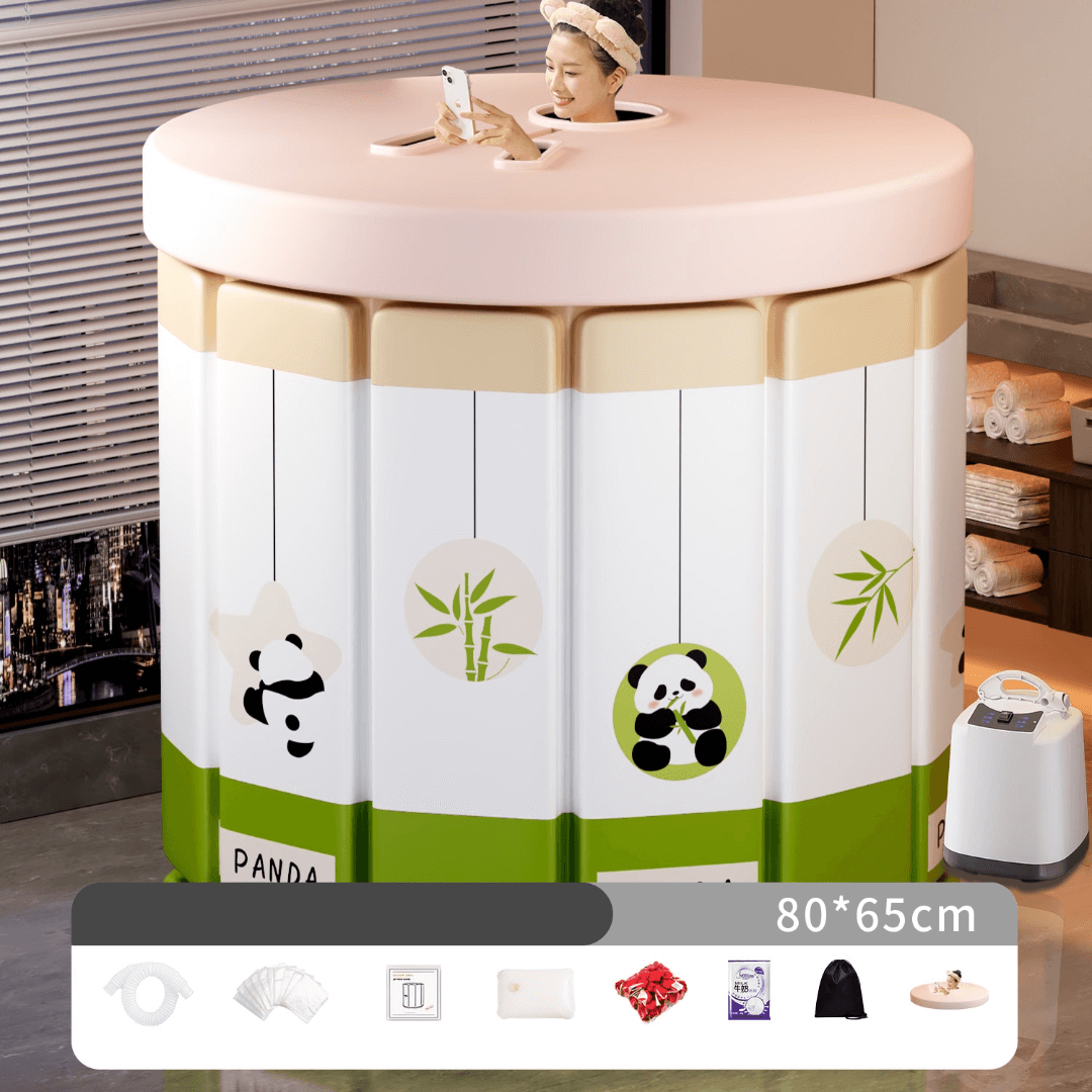 Foldable Adult & Kids Bathing Tub - Cute Panda Design with Excellent Insulation