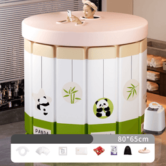 Foldable Adult & Kids Bathing Tub - Cute Panda Design with Excellent Insulation