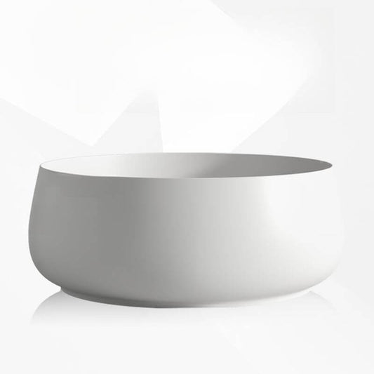 Ink Orbicular freestanding bathtub with roll top and soaking bath therapy features