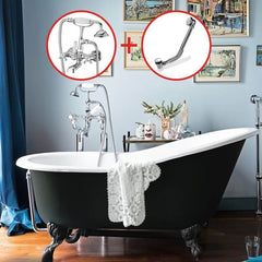 Clawfoot Bathtub with Porcelain Enameled Cast Iron, Single Slipper Design, Oval Shape, Contemporary Style, Chalk Color, and Soaking Bath Therapy, Tub Bathtubs
