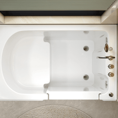 Space-Saving Side-Opening Walk-In Bath for Seniors and Mobility Aid