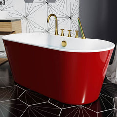 Ink Freestanding Bathtub with Roll Top, Oval Shape, Contemporary Style, Polymethyl Methacrylate (PMMA) Material, and Soaking Bath Therapy, Tub, 54"L x 29"W x 23"H Bathtubs