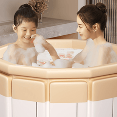 Foldable Adult & Kids Bathing Tub - Cute Panda Design with Excellent Insulation