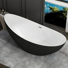 Modern Style Freestanding Acrylic Soaking Single Slipper Anti-overflow Design Bathtub - 71"L x 31"W x 24"H White Tub Bathtubs