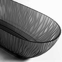 Ink Resin Freestanding Bathtub with Roll Top, Oval Shape in Simplistic Style & Soaking Therapy Bathtubs