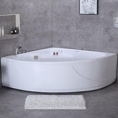 Triangular Back to Wall White Corner Bathtub in a Contemporary Style - Tub Only 44"L x 44"W x 22"H Bathtubs