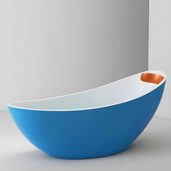 Modern Freestanding Single Slipper Oval Acrylic Soaking Bathtub Bathtubs