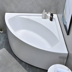 Flat Bottom Antique Finish Bathtub Back to Wall Soaking Corner Bath Tub - 35"L x 35"W x 25"H Tub with Sliver 4-Piece Set Bathtubs