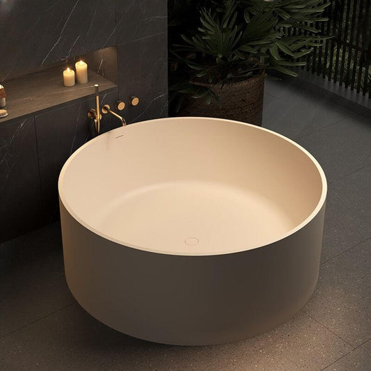 Ink Orbicular Freestanding Bathtub with Roll Top, Casual Style & Soaking Therapy, 51"L x 51"W x 22"H Bathtubs