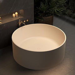 Ink Orbicular Freestanding Bathtub with Roll Top, Casual Style & Soaking Therapy, 51"L x 51"W x 22"H Bathtubs