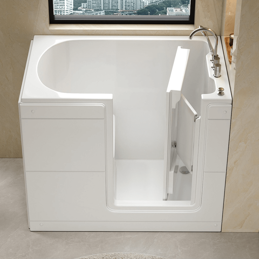 Space-Saving Side-Opening Walk-In Bath for Seniors and Mobility Aid
