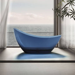 Casual Resin Oval Freestanding Bathtub with Double Slipper Design for Soaking Bathtubs