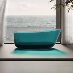 Casual Resin Oval Freestanding Bathtub with Single Slipper Soaking Bathtubs
