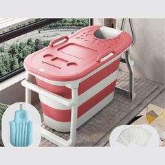 Modern Foldable Bath Tub for Adults - Space-Saving Design with Insulation Lid