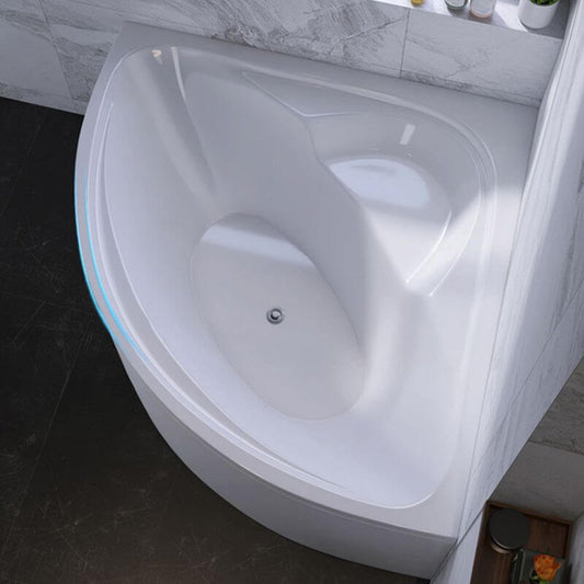 Nook Corner Bathtub with Seat Casual Chalk Back to Wall Lucite Soaking Design, 51.2"L x 51.2"W x 23.6"H Bathtubs