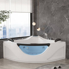 Nook Corner Bathtub in Casual Style, White Color, Back to Wall Design, Plexiglass Material & Soaking Bath Therapy, 47"L x 47"W x 26"H, Tub Only Bathtubs