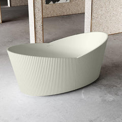 Modish Lucite Oval Freestanding Bathtub with Double Slipper Soaking Design Bathtubs