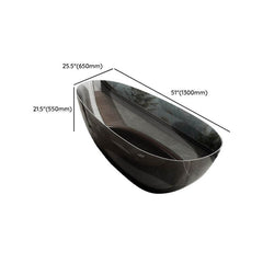 Ink Freestanding Bathtub with Roll Top Oval Design in Casual Soaking Style Bathtubs