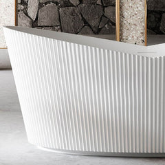 Modish Lucite Oval Freestanding Bathtub with Double Slipper Soaking Design Bathtubs