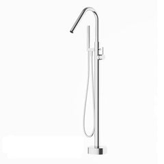 Floor Mount Tub Filler Brass Freestanding Bathtub Faucet with Hand Shower Chrome