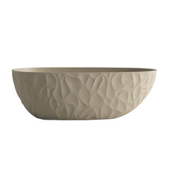 Ink Freestanding Bathtub with Roll Top, Oval Shape, Simplistic Style for Soaking, 59"L x 31"W x 22"H Bathtubs