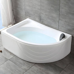 Modern White Corner Bath Acrylic Center-Back Soaking Bathtub - 47"L x 35"W x 22"H Tub Bathtubs