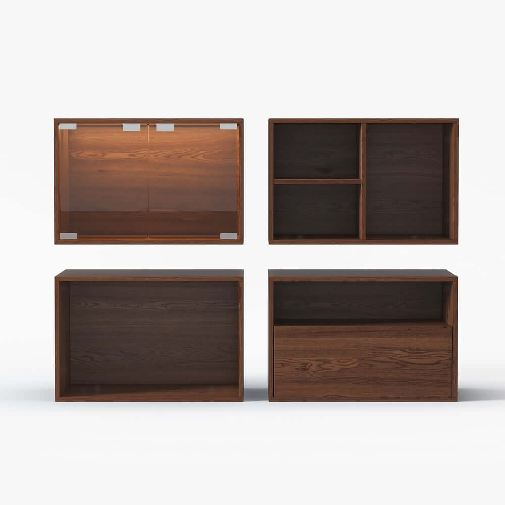 94" Walnut Mid-Century Modern LED TV Stand