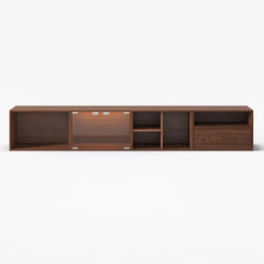 94" Walnut Mid-Century Modern LED TV Stand