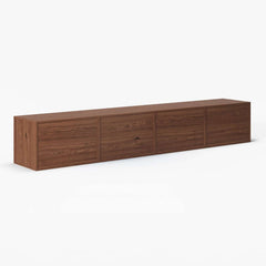 94" Walnut Mid-Century Modern LED TV Stand