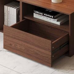94" Walnut Mid-Century Modern LED TV Stand