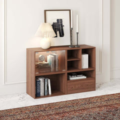 94" Walnut Mid-Century Modern LED TV Stand