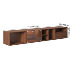 94" Walnut Mid-Century Modern LED TV Stand Dimensions