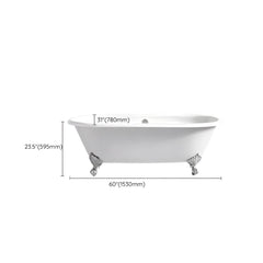 Modern Oval Porcelain Enameled Cast Iron Clawfoot Soaking Bathtub in Roll Top Design - 78cm x 59.5cm Bathtubs