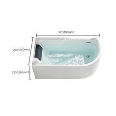 Modern White Acrylic Corner Soaking Bathtub with Non-Slip Surface and Overflow Hole - Tub with Deck Faucets Left 47"L x 30"W x 24"H Bathtubs