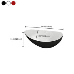 Modern Style Freestanding Acrylic Soaking Single Slipper Anti-overflow Design Bathtub - 71"L x 31"W x 24"H White Tub Bathtubs