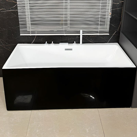 Ink Rectangular Freestanding Bathtub in Contemporary Style with Back to Wall Design, Polymethyl Methacrylate Material, and Soaking Bath Therapy, Tub, 39.4"L x 29.5"W x 24"H Bathtubs