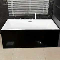 Ink Rectangular Freestanding Bathtub in Contemporary Style with Back to Wall Design, Polymethyl Methacrylate Material, and Soaking Bath Therapy, Tub, 39.4"L x 29.5"W x 24"H Bathtubs