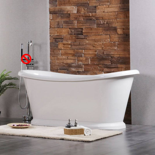 Oval acrylic freestanding soaking bathtub with modern double slipper design