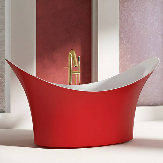 Luxurious Double Slipper Acrylic Modern Freestanding Soaking Bathtub with Slip-Resistant Surface Bathtubs