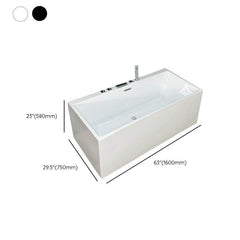 Ink Rectangular Freestanding Bathtub in Contemporary Style with Back to Wall Design, Polymethyl Methacrylate Material, and Soaking Bath Therapy, Tub, 39.4"L x 29.5"W x 24"H Bathtubs