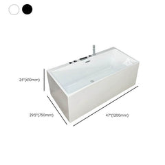 Ink Rectangular Freestanding Bathtub in Contemporary Style with Back to Wall Design, Polymethyl Methacrylate Material, and Soaking Bath Therapy, Tub, 39.4"L x 29.5"W x 24"H Bathtubs