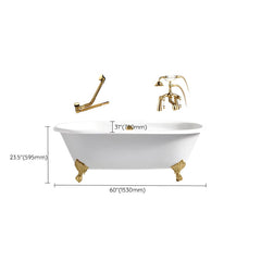 Modern Oval Porcelain Enameled Cast Iron Clawfoot Soaking Bathtub in Roll Top Design - 78cm x 59.5cm Bathtubs