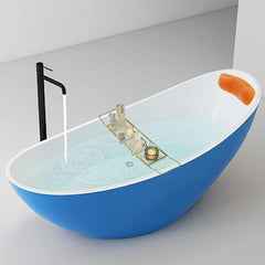 Modern Freestanding Single Slipper Oval Acrylic Soaking Bathtub Bathtubs